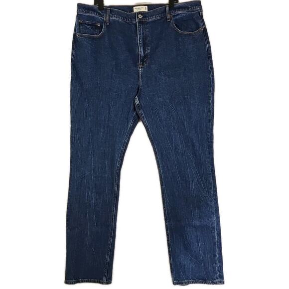 Abercrombie & Fitch~Woman 35/20R~ Blue Denim Ultra High Rise Jeans Slim Straight - Picture 6 of 15